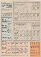 1942-1945. 15db kenyérjegy, zsírjegy, cukorjegy, több klf T:vegyes