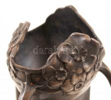 Jelzett szecessziós gyertyatartó, ón, tetején apró horpadással, m:18,5 cm / Art Noveau candelstick, ...