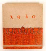 1940 Bp., M. Kir. Külkereskedelmi Hivatal által kiadott asztali naptár szép halina kötésben