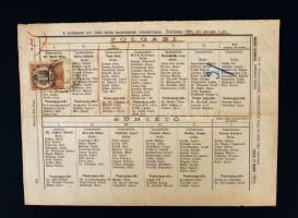 1884 Bp., A budapesti kir. ítélő tábla tanácsainak tisztviselőit tartalmazó táblázat 15 kr illetékbélyeggel