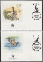 WWF Birds set 4 FDC WWF: Madarak sor 4 db FDC-n