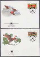 WWF: Íbisz sor 4 db FDC-n WWF Ibis set 4 FDC