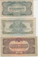 1944. 20P + 50P + 100P "A Vörös Hadsereg Parancsnoksága" T:III,III-