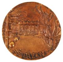 Mladonyiczky Béla (1936-1995): Bétazen. Bronz plakett, két oldalas, jelzett, d:9,5 cm