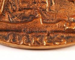 Mladonyiczky Béla (1936-1995): Bétazen. Bronz plakett, két oldalas, jelzett, d:9,5 cm