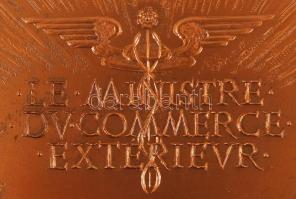 Daniel Ponce (1933-): Republique Francaise. Bronz plakett, kétoldalas, jelzett, dísztokban, d:10 cm ...