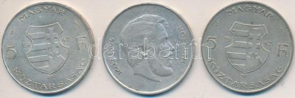 1947. 5Ft Ag "Kossuth" (3x) T:2,2-
