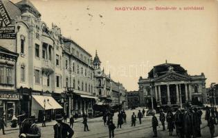 Nagyvárad, Bémér tér / square, theatre, Lévay István hairdresser