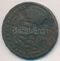 1763. Rézdénár "Mária Terézia" zárt korona T:2-,3
Huszár: 1756., Unger III.: 1278