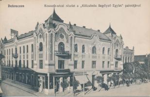 Debrecen, Kossuth utca, Kölcsönös Segélyező Egylet Palotája, Biztosító, üzletek