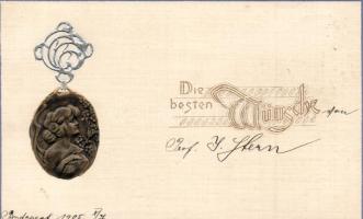 Die besten Wünsche / Emb. Raphael Tuck greeting card 'Künstlerische Blumen Serie'