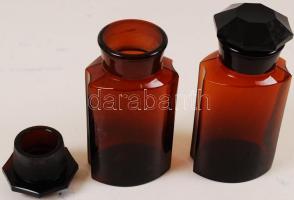 Régi patikaüveg (2db), eredeti dugókkal, jó állapotban, m:22 cm