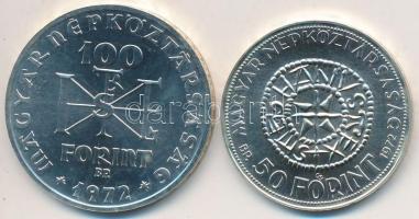 1972. 50Ft Ag + 100Ft Ag "Szt.István" pár T:BU