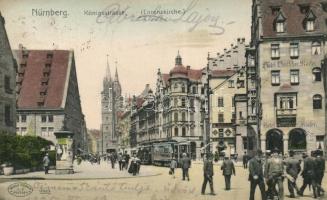 Nürnberg, Königstrasse, Lorenzkirchem / street, church, hotel, tram (Rb)