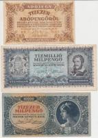 100db többféle pengő és adópengő bankjegy T:vegyes