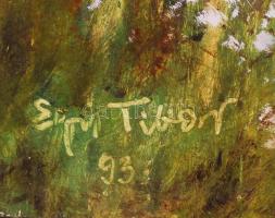 Egri Tibor: Egy júliusi nap Pusztaszeren. Olaj, farost, jelzett, 60×80 cm