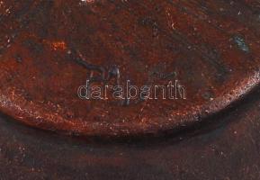 cca 1950-1960 Hátországvédelmi Parancsnokság feliratú fém tálka, jelzett, d: 15 cm