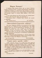 1917 Olaszok által terjesztett magyar katonákat demoralizálni hivatott röplap magyar és 5 más nyelven / Italian flyer for Austro-Hungarian soldiers in 6 languages