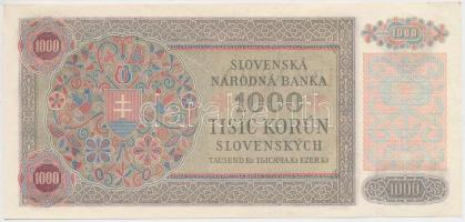 Szlovákia 1940. 1000K T:I- 
Slovakia 1940. 1000 Korun C:AU
Krause 13