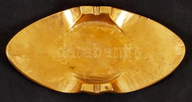 Elefánt réz szobrocska majommal, réz hamutartó tál