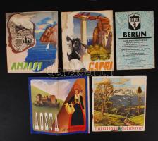 cca 1930-1940 Régi utazási prospektusok, 5 db (Franciaország, Berlin, Capri, Amalfi, Niederdonau)/ cca 1930-1940 Tourist guide (France, Berlin, Capri, Amalfi, Niederdonau)