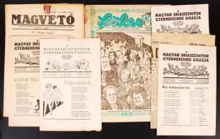 1885-1943 7 db újság (A magyar úriasszonyok gyermekeinek újsága, Szabadság, Magvető, Füles)