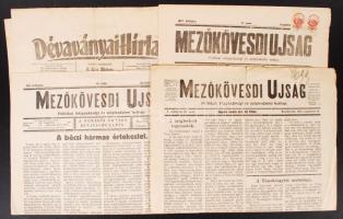 1898-1943 10 db regionális újság (Mezőkövesd és Vidéke, Mezőkövesdi Újság, Dévaványai Hírlap)