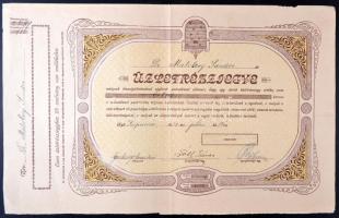 Kaposvár 1917. "Kaposvári Hitelszövetkezet" üzletrészjegye 50K-ról szelvényekkel T:III