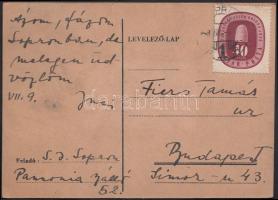 Sándor Judit (1923) operaénekesnő saját kézzel írt lapja, saját grafikájával a hátoldalon