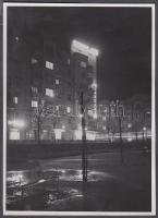 cca 1930-1940 Bp. XI., A Bartók Béla út éjjel, 17x12 cm