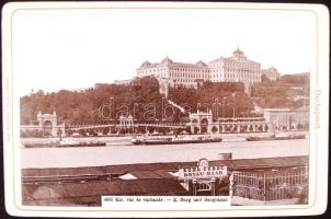 1896 Budapest I. V. Vár és a Dunai fürdő. Stengel fotó 17x11 cm