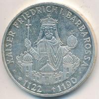 NSZK 1990F 10M Ag "I. Barbarossa Frigyes" T:PP
GFR 1990F 10 Mark Ag "Frederick I Barb...