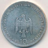 NSZK 1989J 10M Ag "800 éve a hamburgi kikötő" T:2 GFR 1989J 10 Mark Ag "800 Year-Port of Hamburg" C:XF