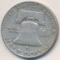Amerikai Egyesült Államok 1953D 1/2$ Ag "Franklin" T:3 USA 1953D Half Dollar Ag "Franklin" C:F Krause KM# 199