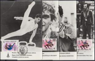 1980 Moszkvai Olimpiai Játékok 17 db fotó a versenyekről, a nyertes maygyar sportolókkal, CM-ként / ...
