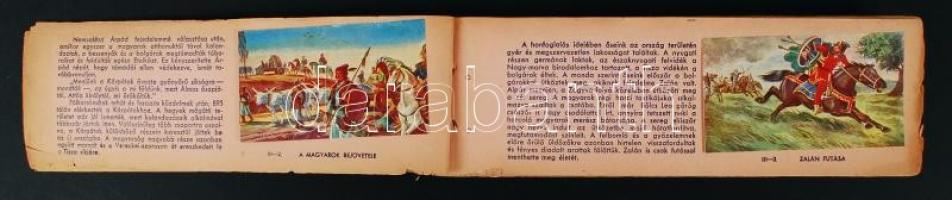 cca 1935 Magyarország Képes Történelmi Albuma 128 színes képpel és leírással. Gyűjtőképfüzet. Komple...