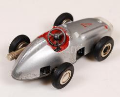 Antik német Schuco Mercedes micro racer, közepes állapotban, fémlemez, h:10 cm