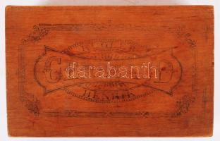 cca 1890 Gerbeaud dekoratív bonbonos fadoboz 13x20x5,5 cm