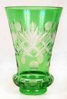 Több rétegű csiszolt váza, hibátlan, m:14 cm