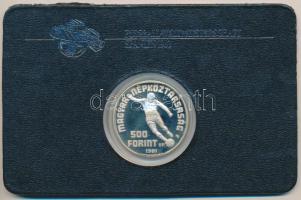 1981. 500Ft Ag "Labdarúgó VB-1 játékos" bontatlan "Fussball-Weltmeisterschaft - Spanien 1982" tokban T:PP