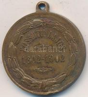 1902. "Kossuth Lajos 1802-1902" születésének 100. évfordulójára Br emlékérem (29mm) T:2-