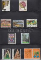 Izrael 1981-1990 segélybélyegek (10 db) + 1 kisív, mappában