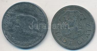Ausztria / Berndorf fémgyár ~1915. 50pf "Arthur Krupp" szükségpénz + Német Birodalom/Weima...