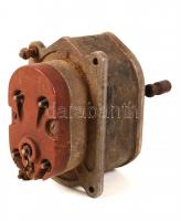 Cca 1930 Bosch repülőgép önindító, működőképes, fém,  18×11 cm (tekerésre erős áramot fejleszt!!)