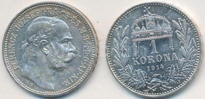 1914. 1K Ag "Ferenc József" (2x) T:2