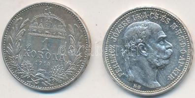 1914. 1K Ag "Ferenc József" (2x) T:2
