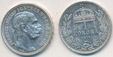1914. 1K Ag "Ferenc József" (2x) T:2