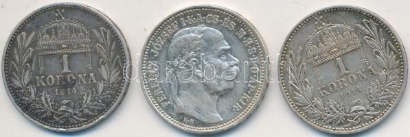 1914. 1K Ag "Ferenc József" (3x) T:2,2-