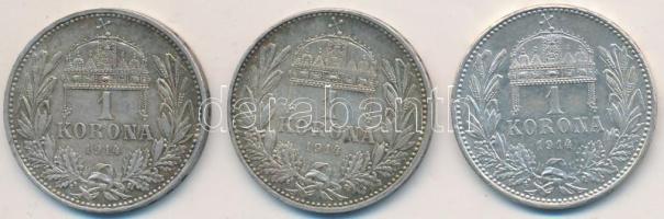 1914. 1K Ag "Ferenc József" (3x) T:2,2-