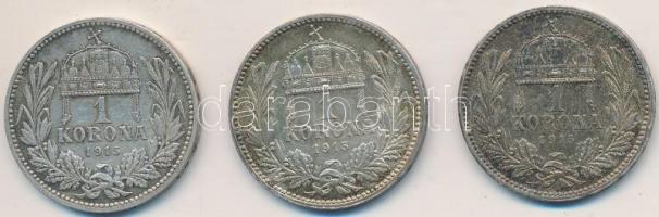 1915. 1K Ag "Ferenc József" (3x) T:2,2-